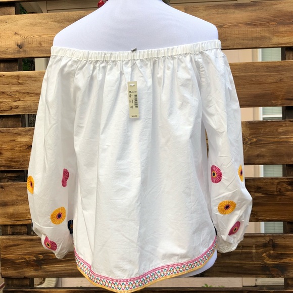 NWT! Madewell  embroidered Off the Shoulder - Picture 2 of 5